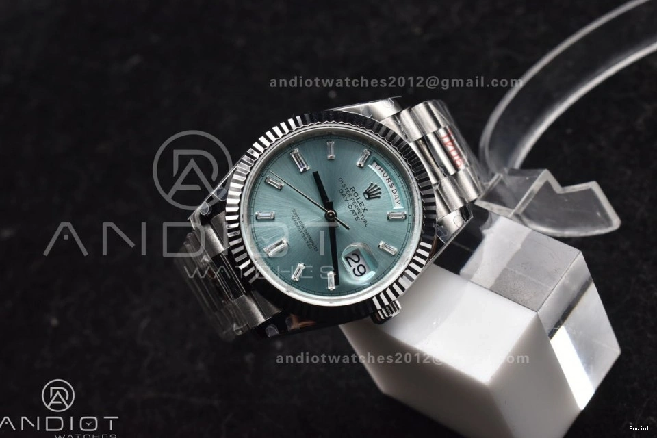 Bracelet 904L DayDate Steel President Dial A3255 40 V2 SS Blue GMF Stick On Ice 0329